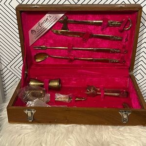 Vintage Brass 9 piece Thai bar Set Brand New in Original Box